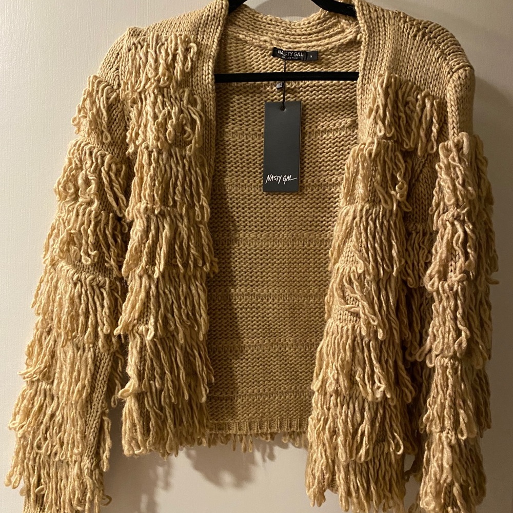 Nasty Gal Loopy Shaggy Fringe Cardigan